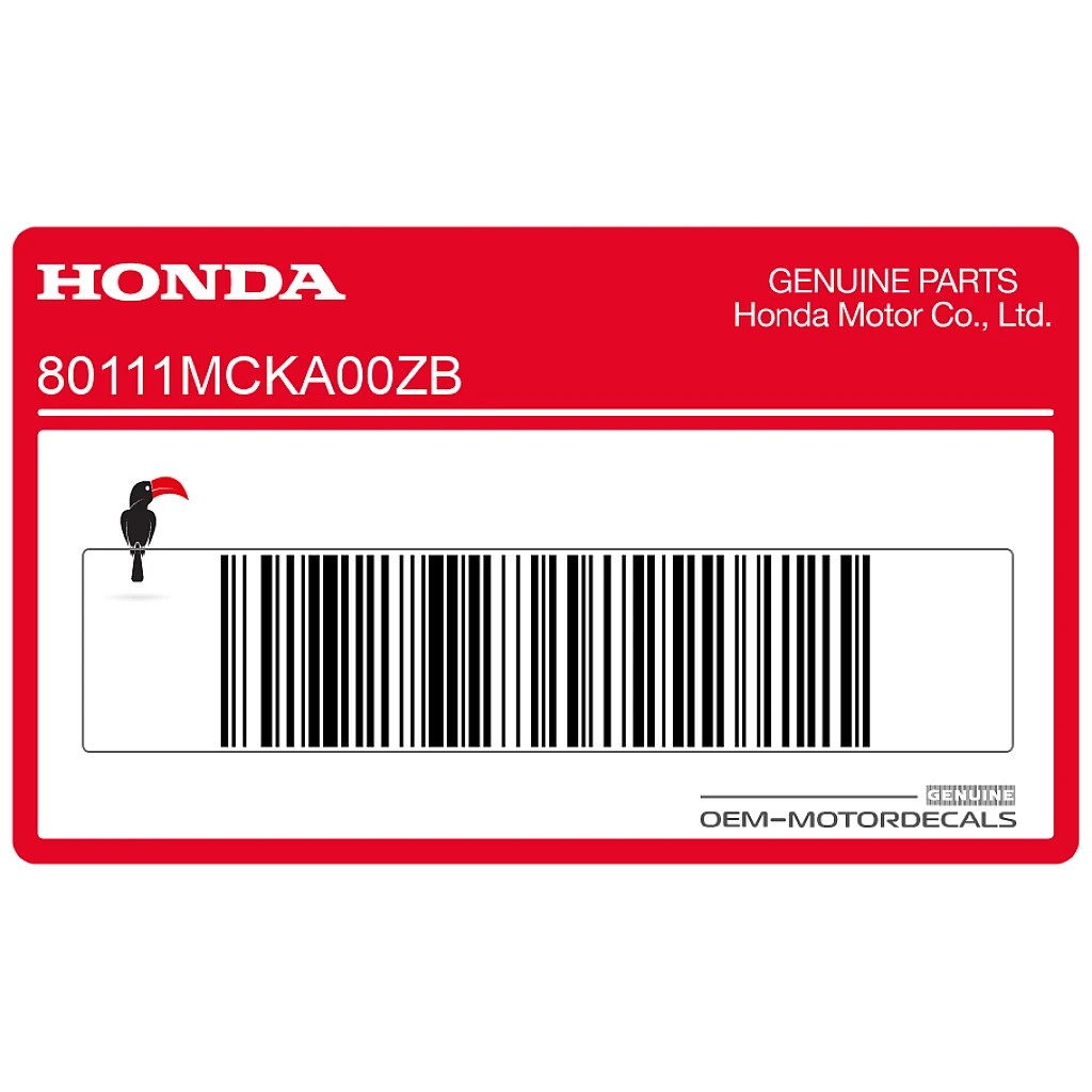 Honda VT1100 SHADOW Zijkap Sticker Rechterkant OEM 80111MCKA00ZB Originele Fabriekssticker