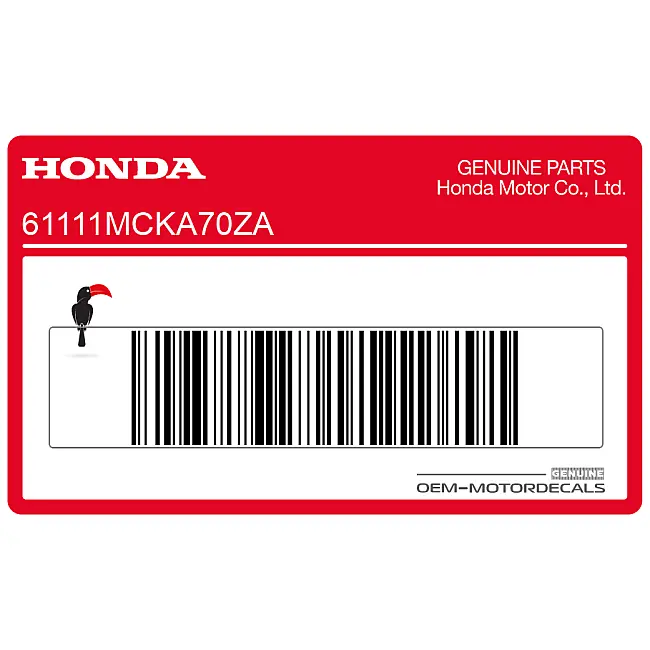 Honda VT1100 Shadow Pegatina Guardabarros Delantero Lado Derecho OEM 61111MCKA70ZA