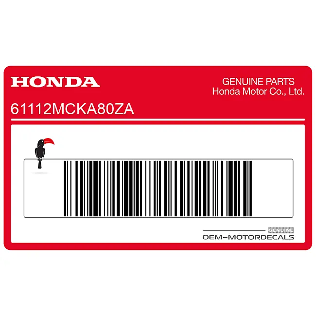 Honda VT1100 Shadow Adesivo parafango anteriore Sinistro OEM 61112MCKA80ZA