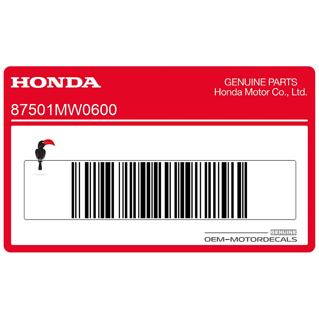 Plaque d'avertissement de colonne de direction Honda CBR900RR OEM 87501MW0600