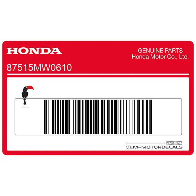 Autocollant d'avertissement de carénage Honda CBR900RR OEM 87515MW0610