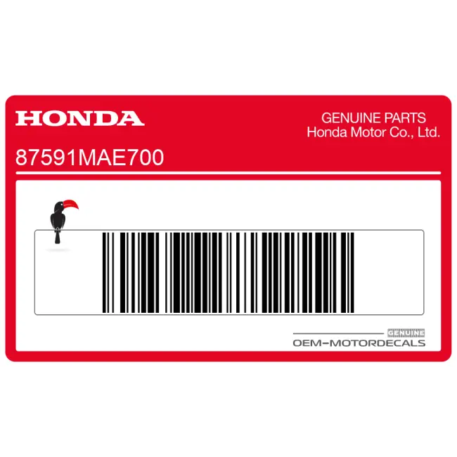 Honda CBR900RR Pegatina de advertencia para carenado OEM 87591MAE700 Adhesivo genuino de fábrica