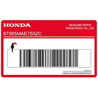 HONDA Waarschuwingssticker 87565-MAE-750ZC