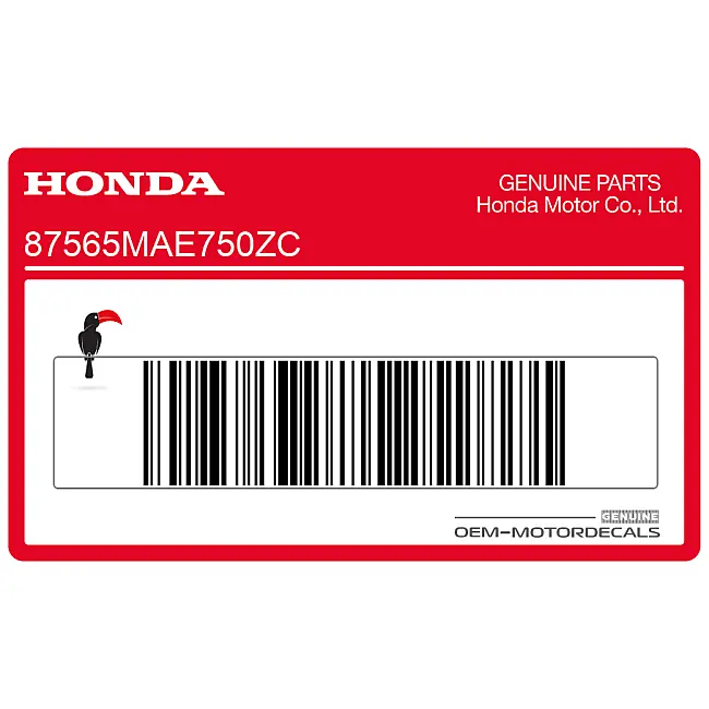 Adesivo di avvertenza Honda CBR900RR OEM 87565MAE750ZC. Autentico adesivo di avvertenza originale di fabbrica per montaggio su serbatoio o telaio.