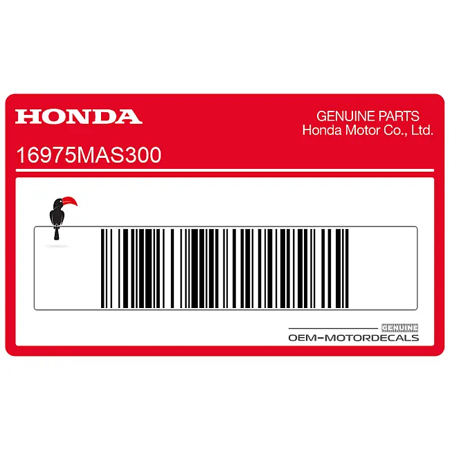Honda CBR900RR Tank sticker brandstofkraan waarschuwingslabel OEM 16975MAS300