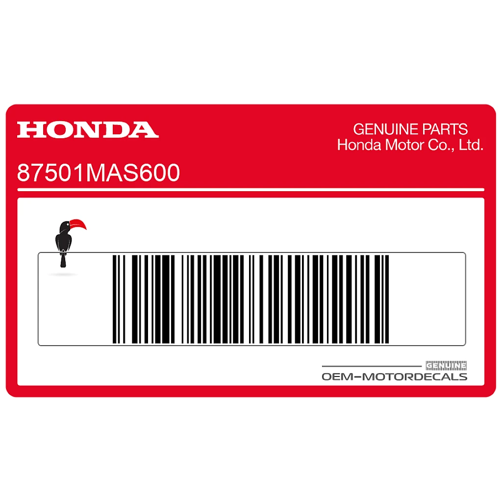 Honda CBR900RR Kettingbeschermer Aandrijfketting Waarschuwing Etiket OEM 87501MAS600