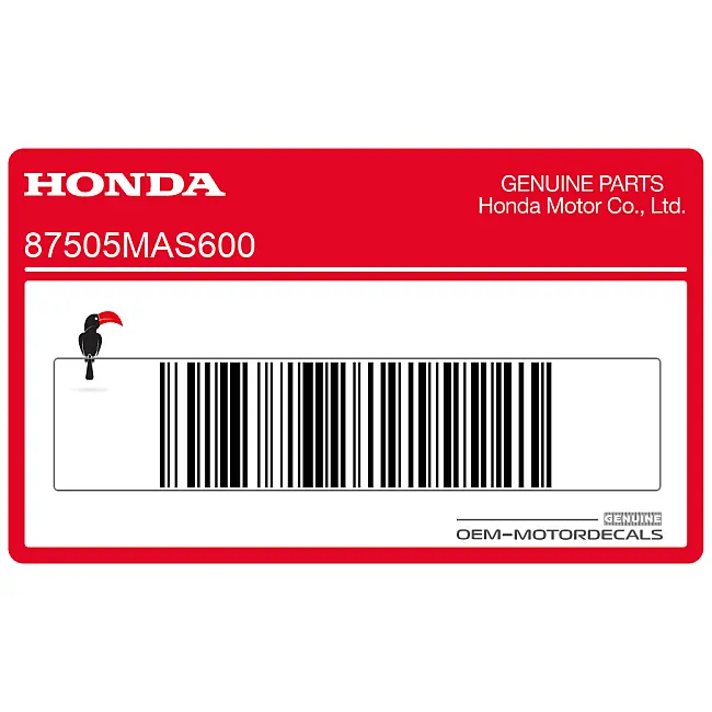 Honda CBR900RR Adesivo Informazioni Pneumatici Forcellone OEM 87505MAS600