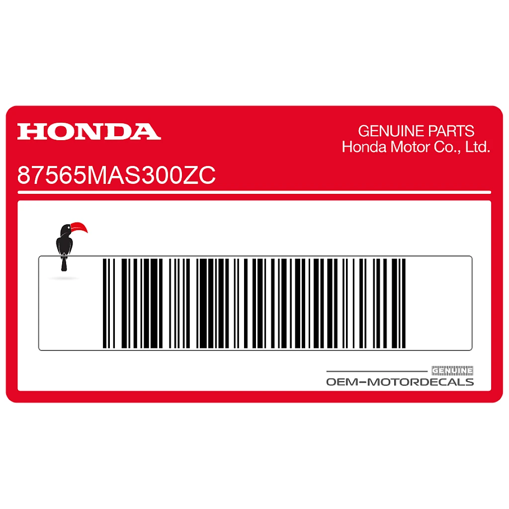 Honda CBR900RR Frame Waarschuwingssticker OEM 87565MAS300ZC