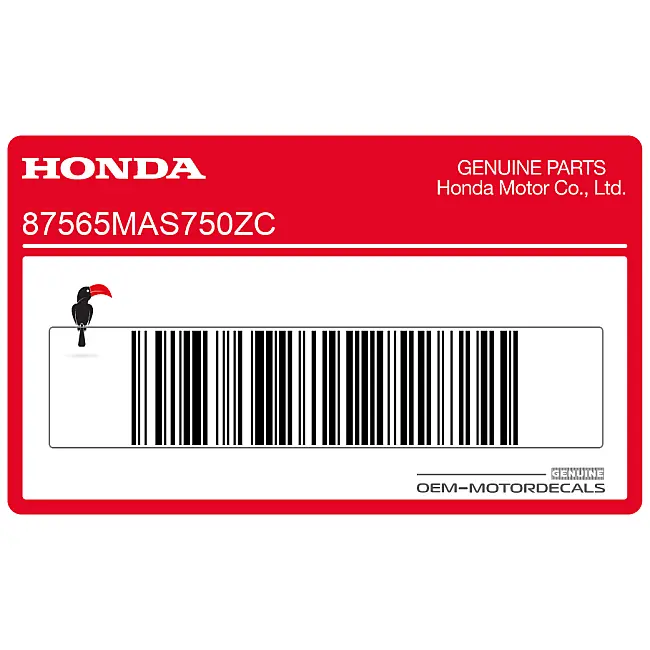 Autocollant d'avertissement Honda CBR900RR pour carénage supérieur OEM 87565MAS750ZC