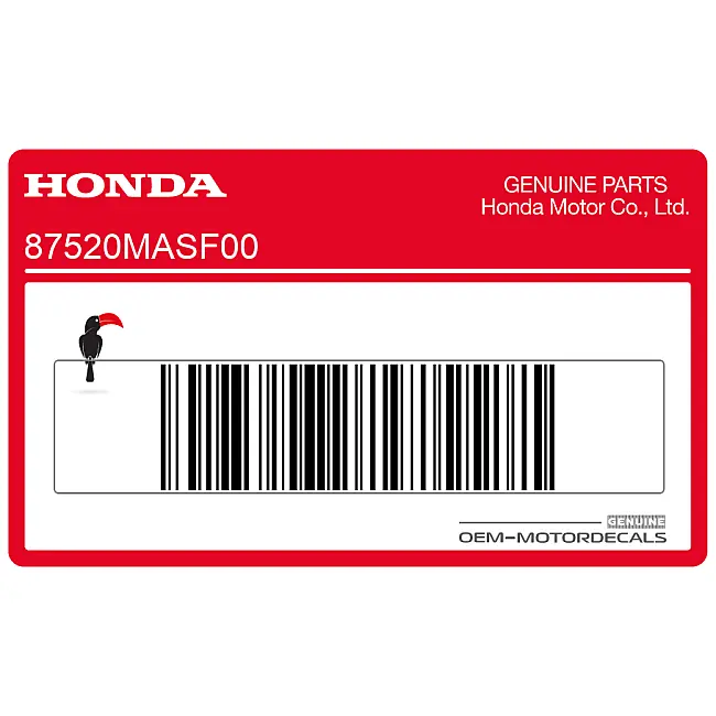 Adesivo di avvertenza originale Honda CBR900RR OEM 87520MASF00 per restauro di fabbrica