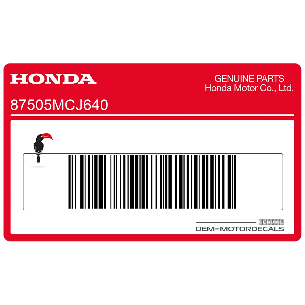 Honda CBR900RR Swingarm bandinformatielabel OEM 87505MCJ640