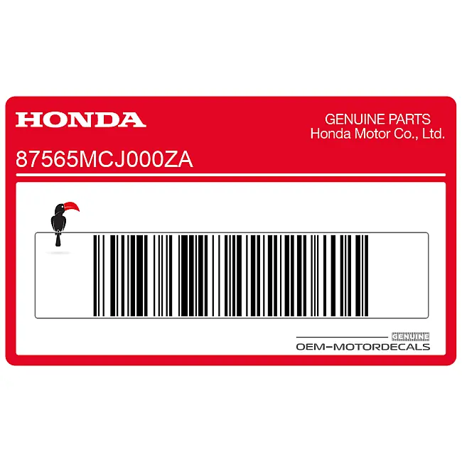 Autentyczna naklejka ostrzegawcza Honda CBR900RR, oryginalna część OEM numer 87565MCJ000ZA
