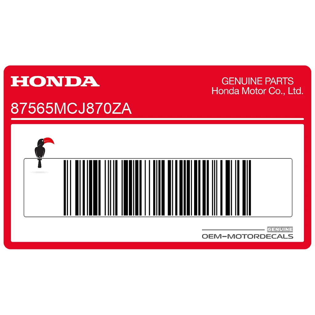 Honda CBR900RR Rear Subframe Caution Label OEM 87565MCJ870ZA