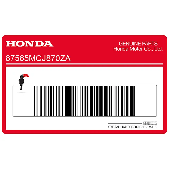 Honda CBR900RR Naklejka ostrzegawcza na ramę pomocniczą OEM 87565MCJ870ZA