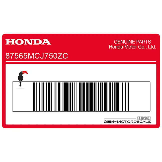 Honda CBR900RR Naklejka ostrzegawcza Naklejka ostrzegawcza OEM 87565MCJ750ZC Oryginalna fabryczna grafika do konserwacji motocykla