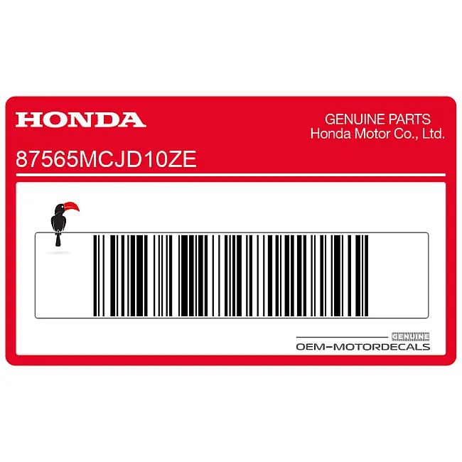 Autocollant de mise en garde Honda CBR900RR OEM 87565MCJD10ZE en vinyle de qualité usine pour informations de sécurité et restauration.