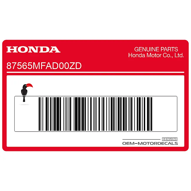 Adesivo di avvertenza Honda CBF1000 OEM 87565MFAD00ZD