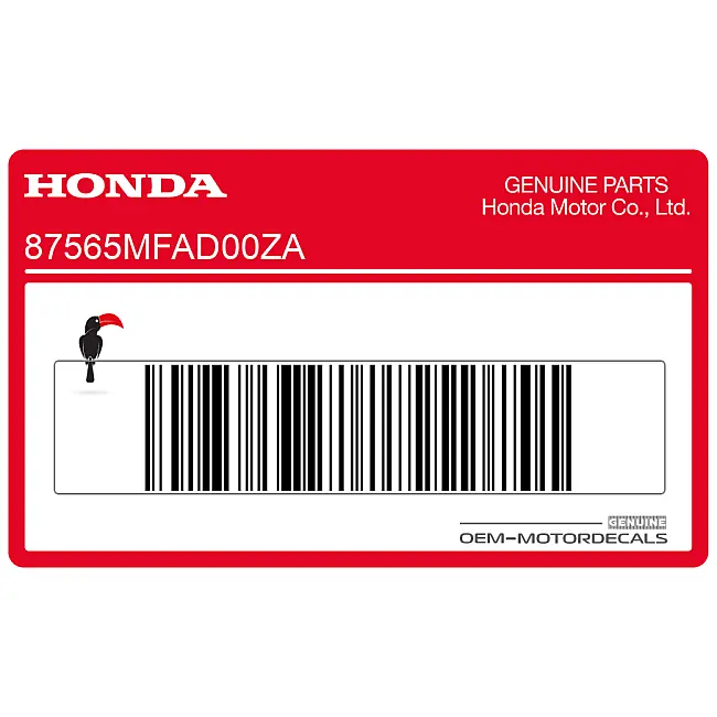 Honda CBF1000 Naklejka ostrzegawcza na ramę lub tylny błotnik OEM 87565MFAD00ZA