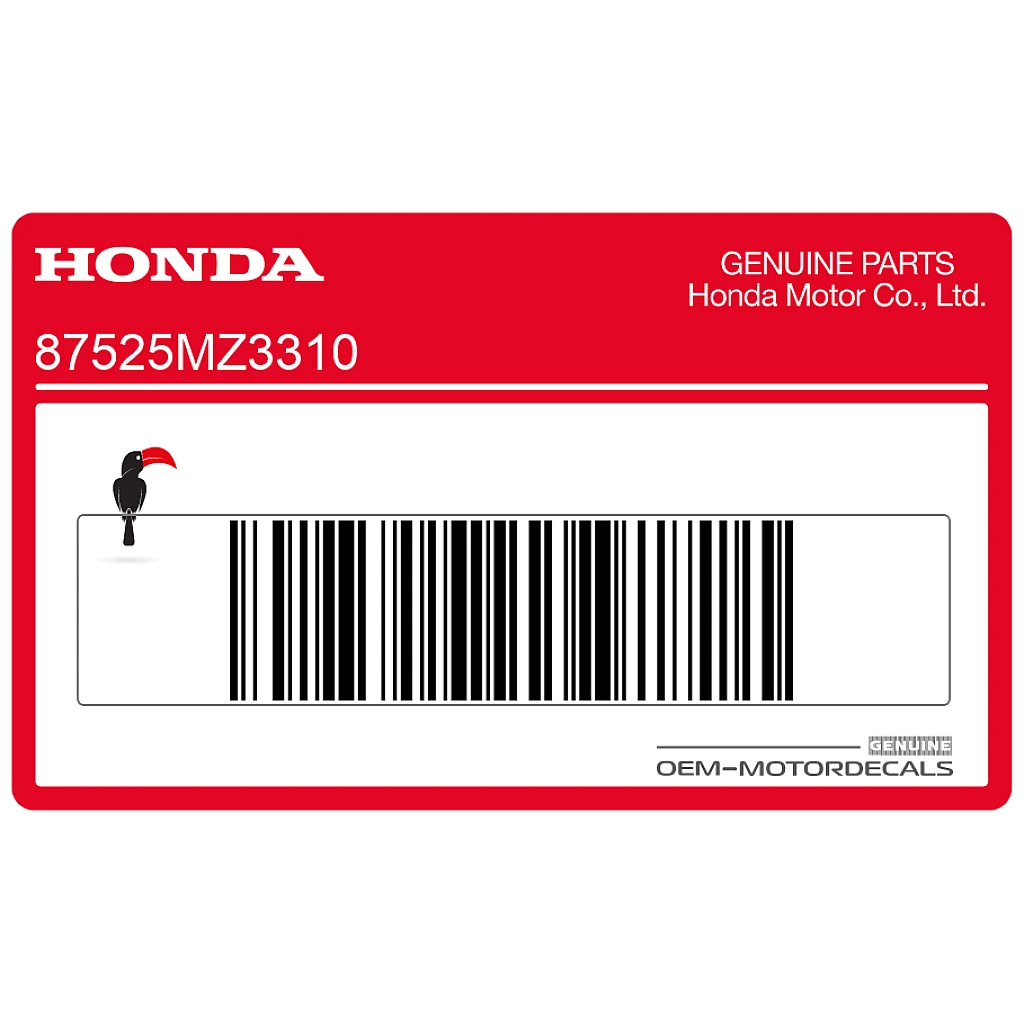 Autocollant Honda CB1300S indication charge 0,5 KG poche droite OEM 87525MZ3310