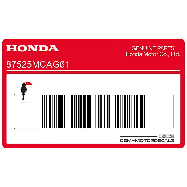 Honda CB1300S Adesivo Limite Carico Tasca Destra 0,5 kg (1,0 libbre) Lato Destro OEM 87525MCAG61