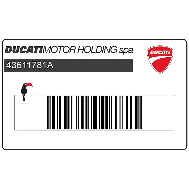 Ducati Hypermotard 1100 Flanc de carénage Emblème HYPERMOTARD 1100 Authentique OEM 43611781A Graphisme d'usine