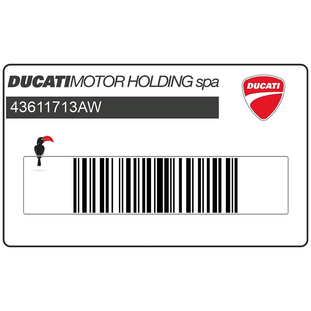 Ducati Hypermotard Emblem für die untere Verkleidung OEM 43611713AW original werkseitige Motorradgrafik.