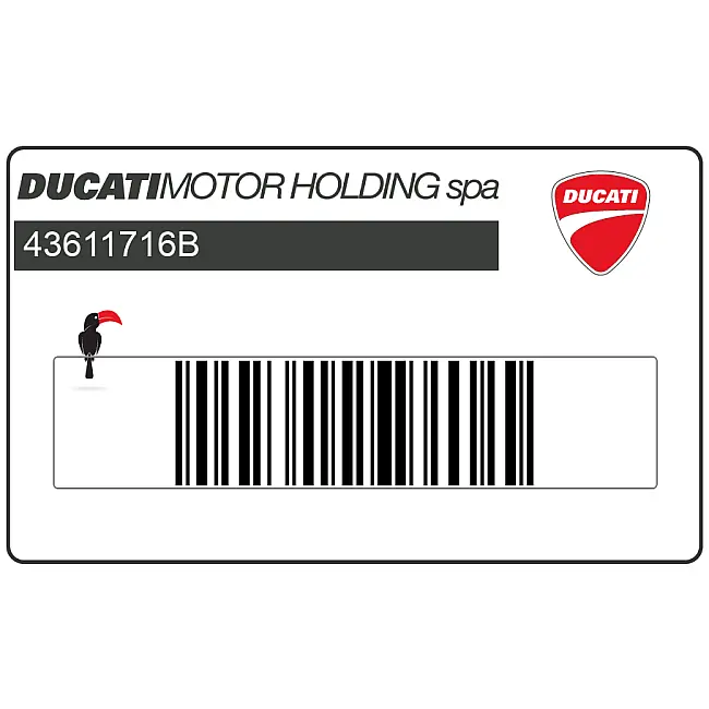 Autocollant de carénage inférieur droit Ducati Hypermotard 1100 OEM 43611716B