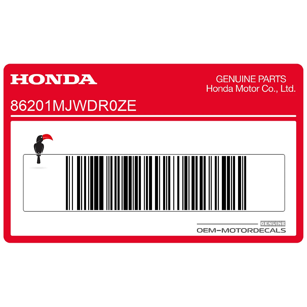 Honda CBR500R Brandstof tank Honda Wing sticker Rechterkant OEM 86201MJWDR0ZE