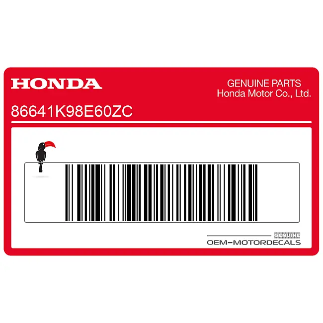 Honda CB125R Sticker Rechter Radiateurkap Rechterkant OEM 86641K98E60ZC