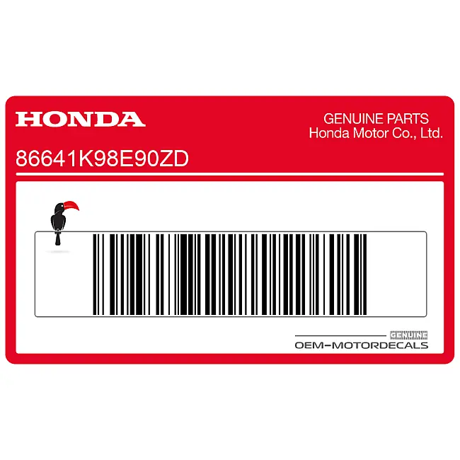 Honda CB125R Naklejka na osłonę chłodnicy Prawa Strona OEM 86641K98E90ZD
