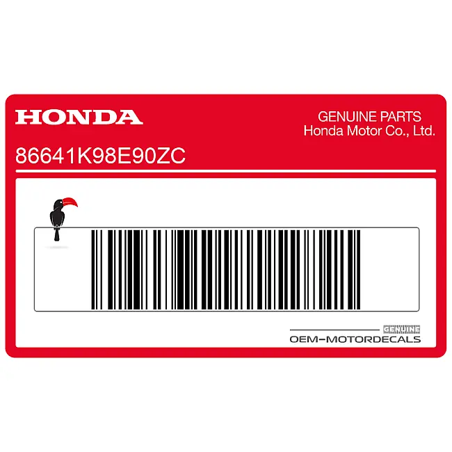 Honda CB125R Rechte Kühlerverkleidungsaufkleber OEM 86641K98E90ZC