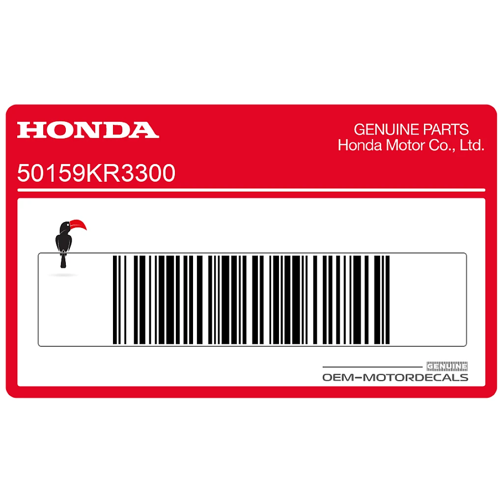 Autocollant d'avertissement Honda CBR1000F pour tube supérieur de cadre OEM 501593300 Pièce d'usine authentique pour restauration de châssis
