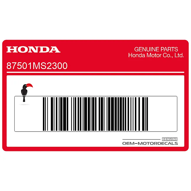 Honda CBR1000F Frame waarschuwingssticker OEM 87501MS2300