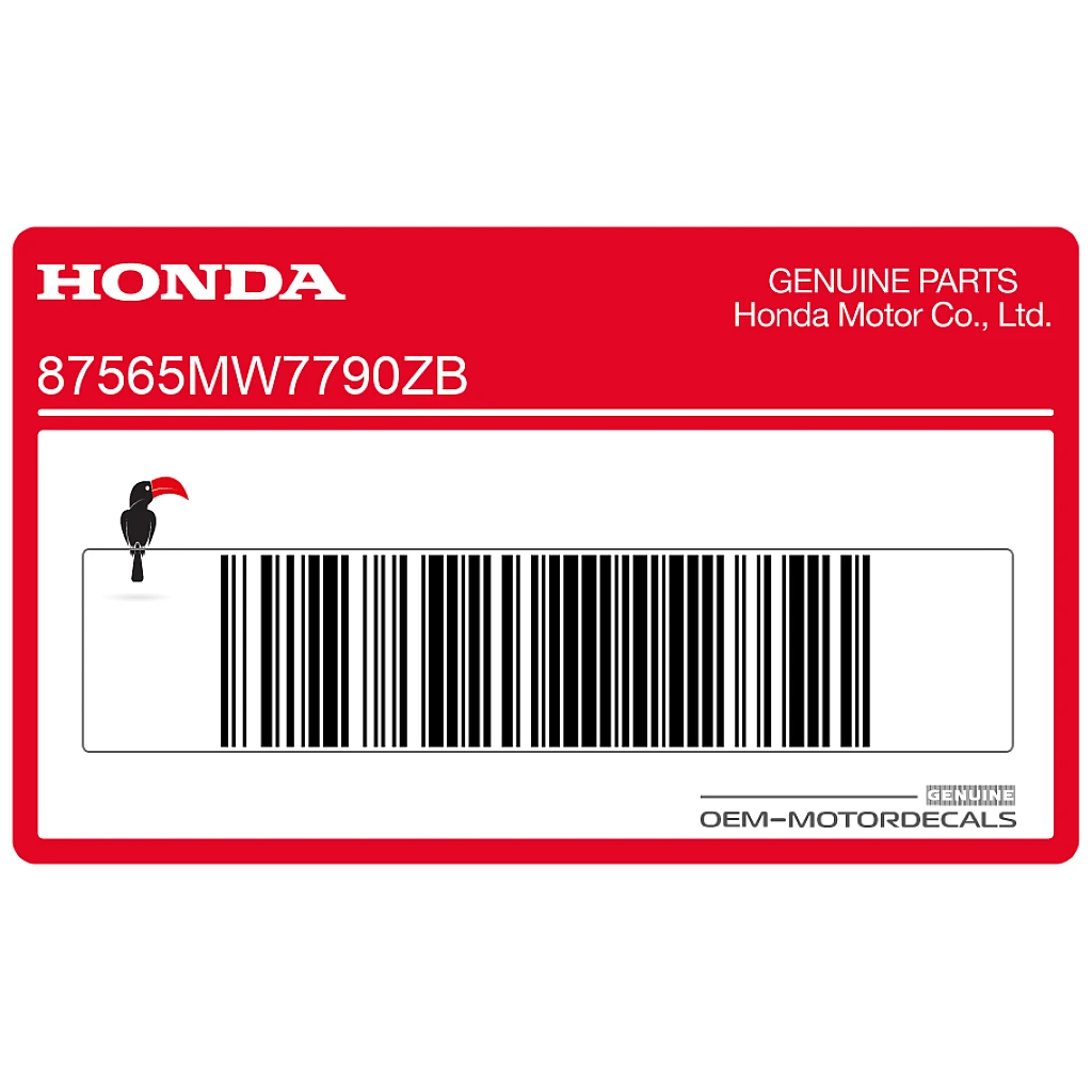 Pegatina de advertencia Honda CBR1000F OEM 87565MW7790ZB, pegatina de advertencia de seguridad original de fábrica para depósito de combustible o carenado