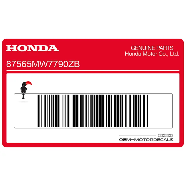 Honda CBR1000F Naklejka ostrzegawcza OEM 87565MW7790ZB fabrycznie oryginalna naklejka ostrzegawcza na zbiornik paliwa lub owiewkę