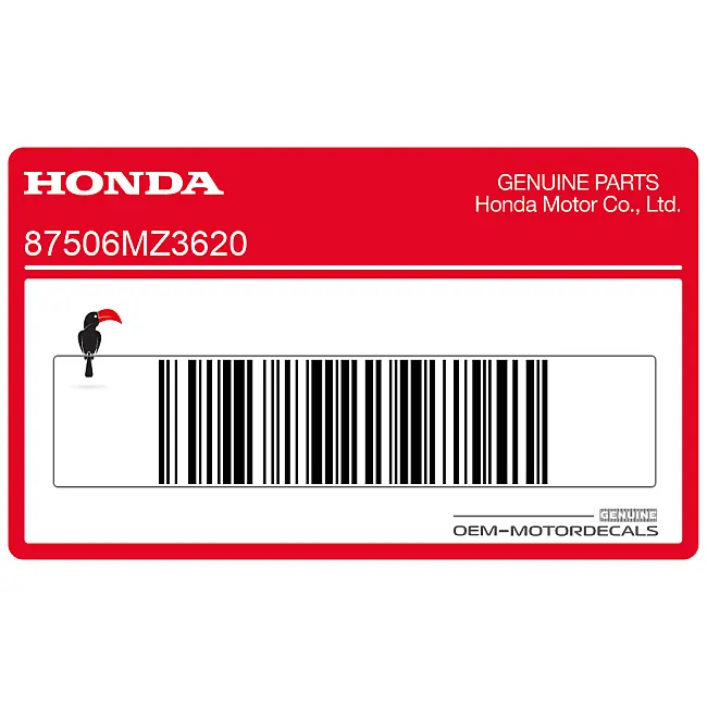 Honda CBR1000F Etiqueta advertencia área batería OEM 87506MZ3620