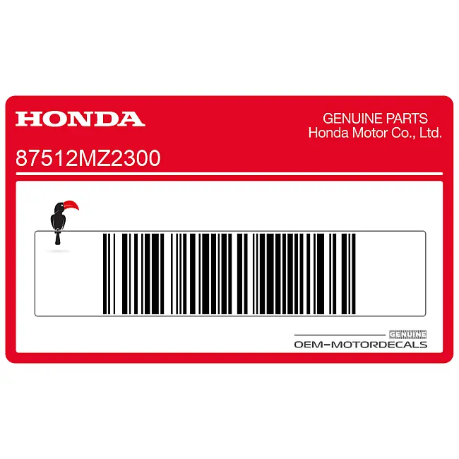 Honda CBR1000F Autocollant d'avertissement pour accessoire de cadre côté gauche OEM 87512MZ2300
