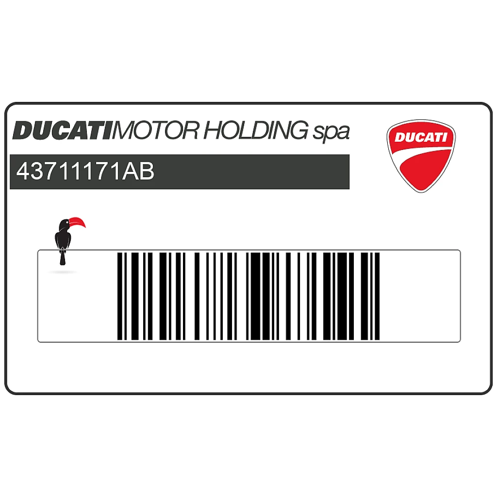 Autocollant graphique TESTASTRETTA pour flanc de carénage Ducati Superbike 998 OEM 43711171AB Pièce d'origine authentique
