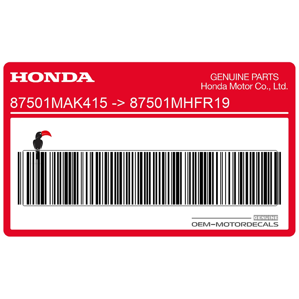 Autocollant d'avertissement Honda FX650 VIGOR OEM 87501MHFR19