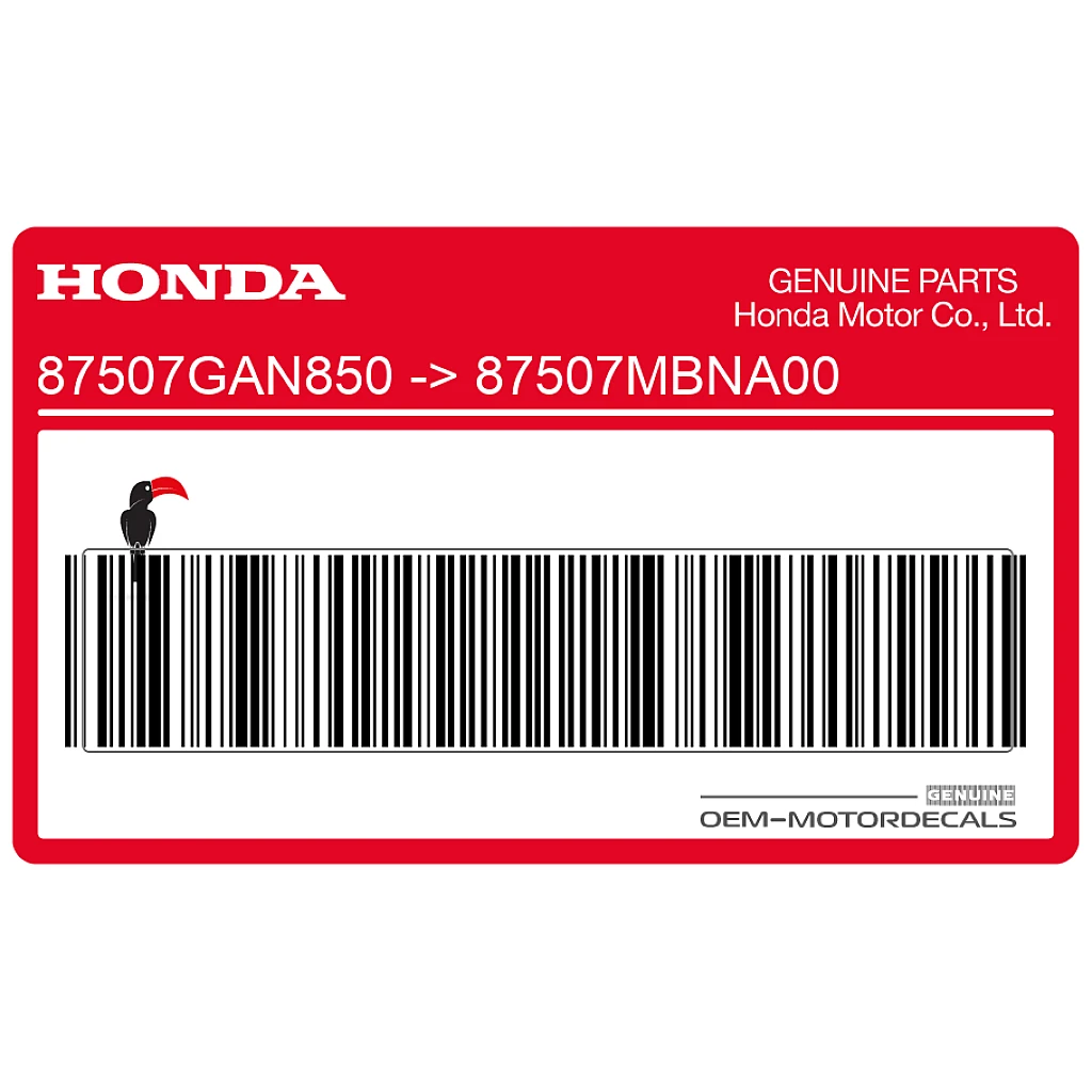 Honda FX650 Vigor Adesivo Avviso Catena Decal OEM 87507MBNA00