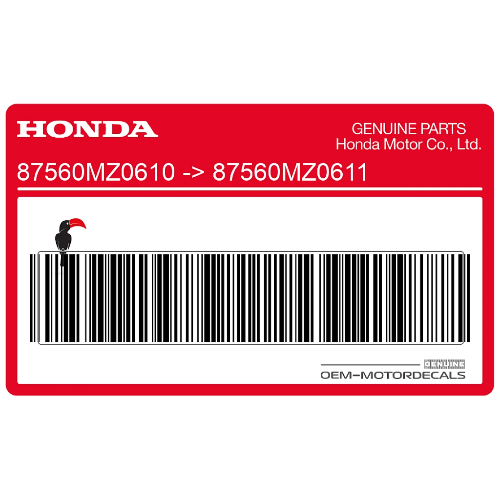 Autocollant de sécurité Honda FX650 VIGOR OEM 87560MZ0611