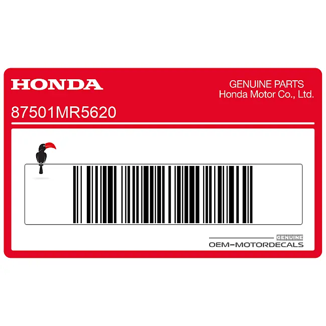 Naklejka ostrzegawcza na ramę Honda PC800 OEM 87501MR5620