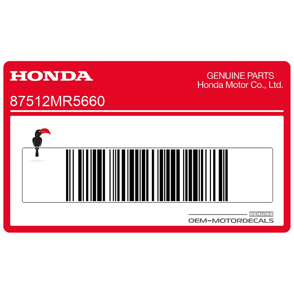 Honda PC800 Zubehör & Ladehinweis Aufkleber OEM 87512MR5660