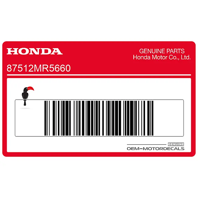 Naklejka Honda PC800 - akcesoria i obciążenie OEM 87512MR5660