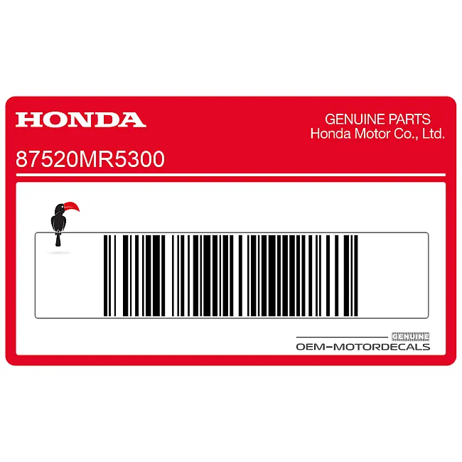 Honda PC800 Naklejka ostrzegawcza na kufer OEM 87520MR5300