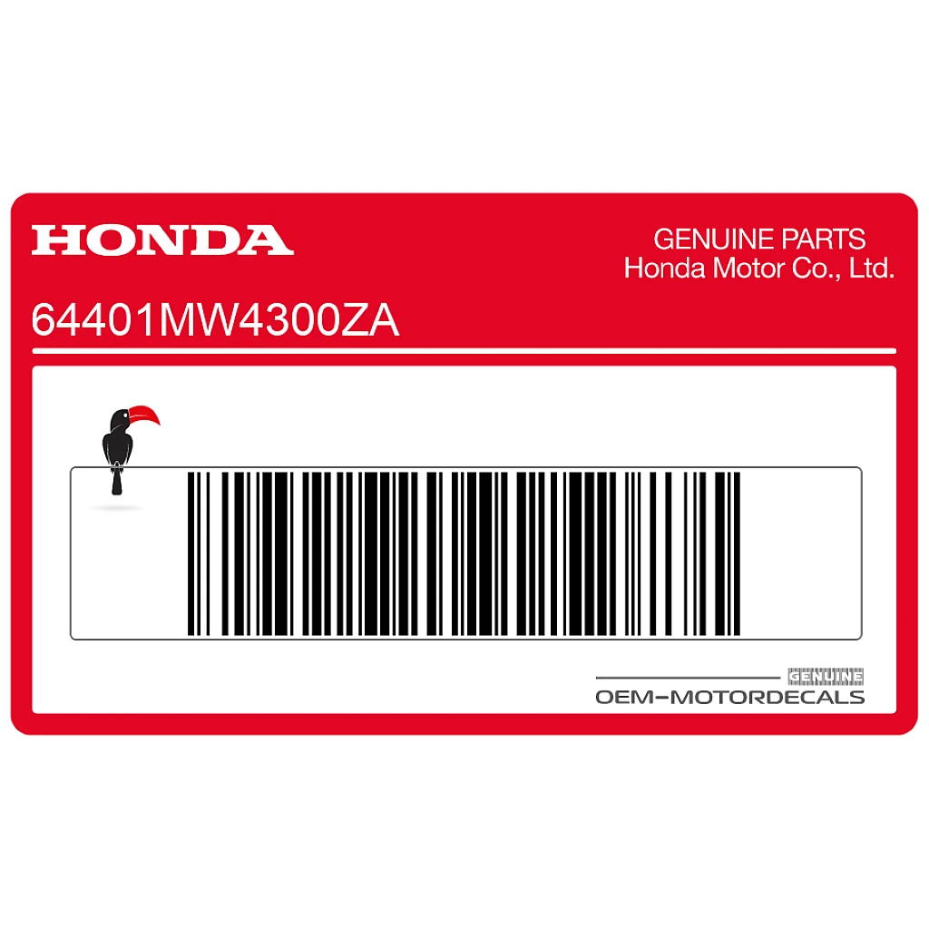 Honda RVF750 Rechter unterer Verkleidungsaufkleber rechte Seite OEM 64401MW4300ZA