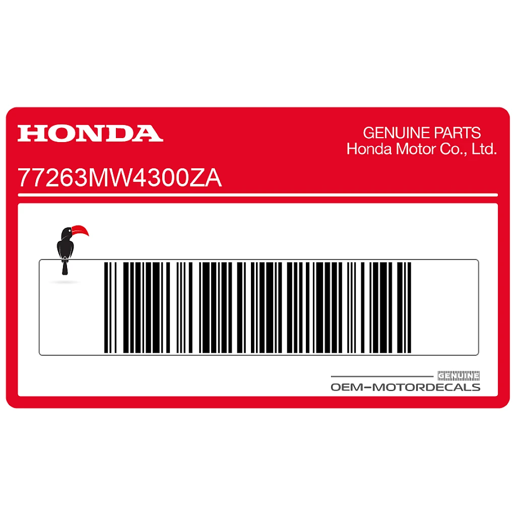 Honda RVF750 rechter mittlerer Verkleidungsaufkleber rechte Seite OEM 77263MW4300ZA