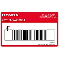 HONDA Naklejka na osłonę siedzenia, lewa strona 77265-MW4-300ZA