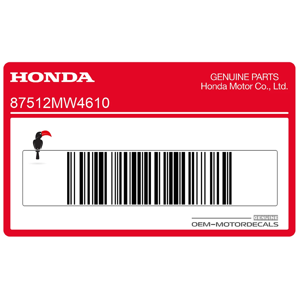Autocollant Honda RVF750 pour accessoires et chargement côté gauche OEM 87512MW4610