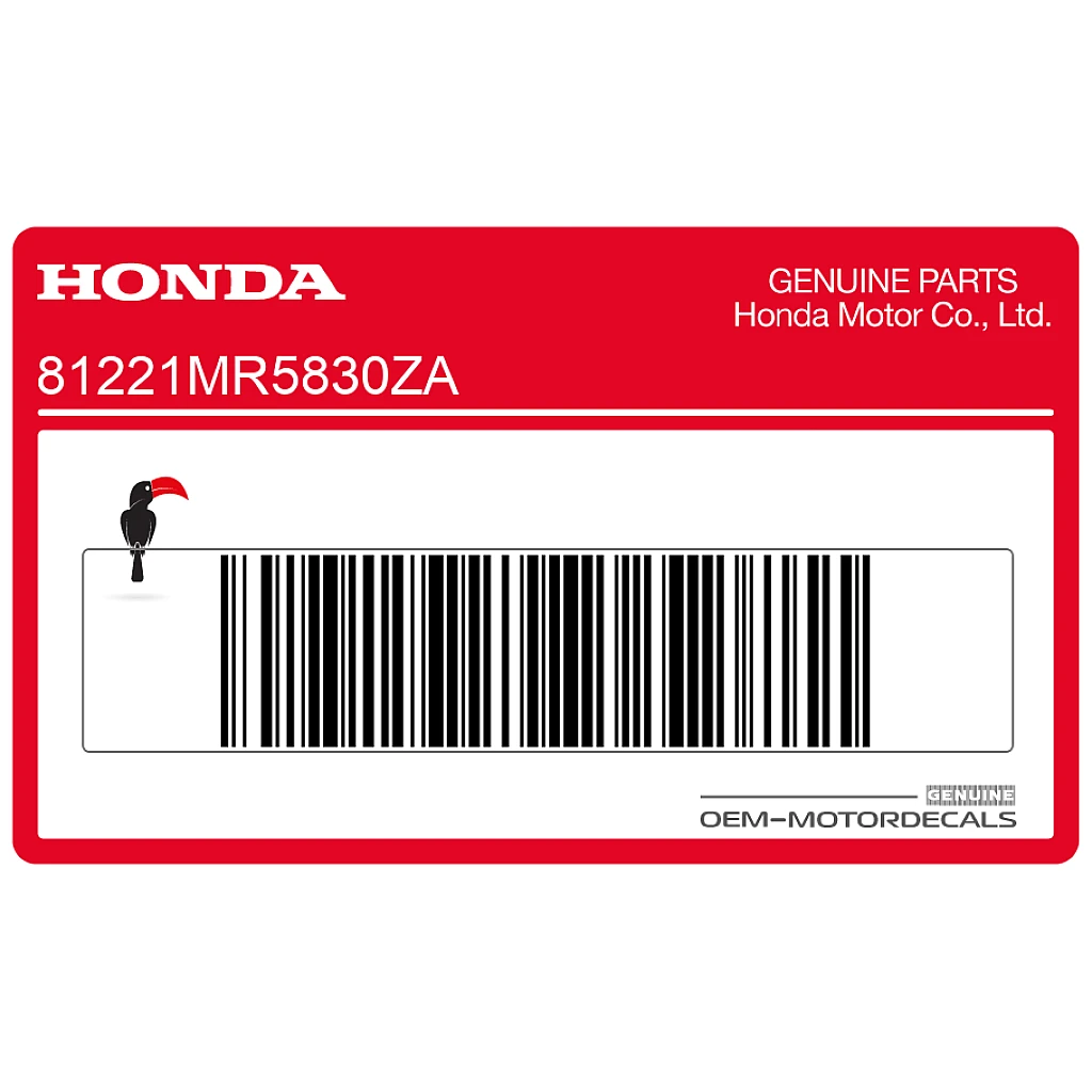 Honda PC800 Trunk Lid PC800 Aufkleber OEM 81221MR5830ZA